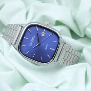 Casio Watch Silver + Blue